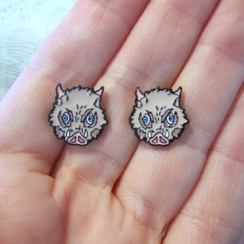 Inosuke Mask Earrings~Hypoallergenic
